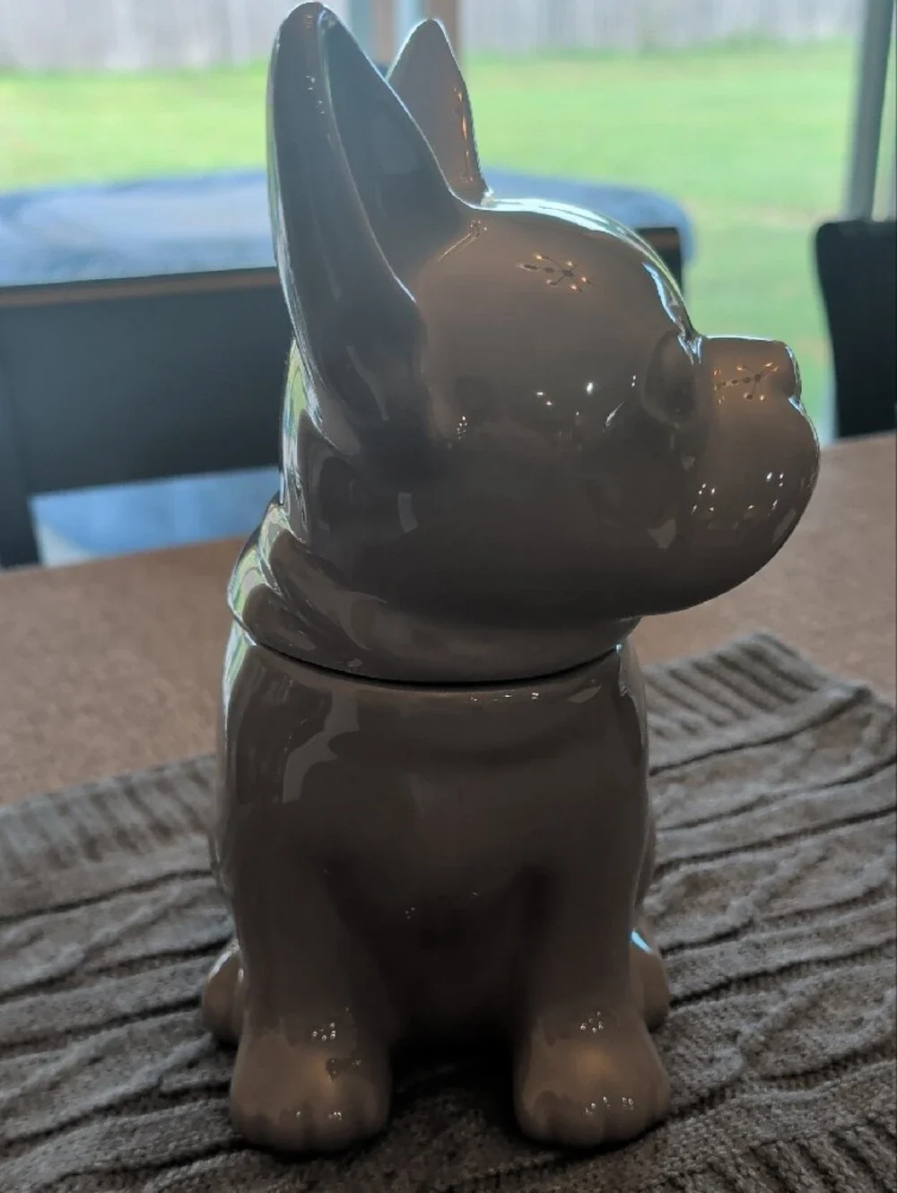Threshold French Bulldog Cookie/Dog Treat Jar Taupe Grey